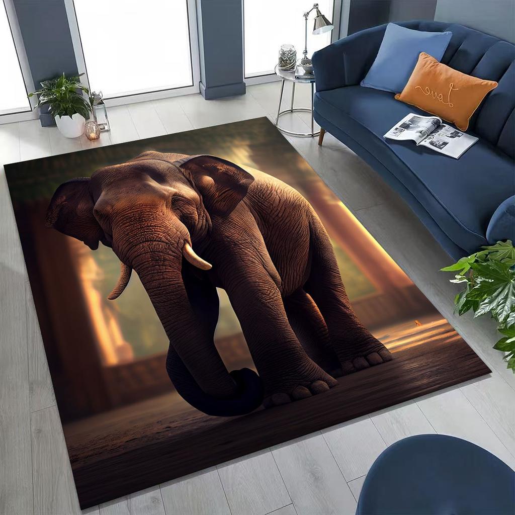 27 Stil Weisheit Elefant Cartoon Teppich für Schlafzimmer Wohnzimmer Sofa Zuhause Fußmatte Dekor,Große Kinder Spiel Anti-Rutsch Bodenmatte Geschenk