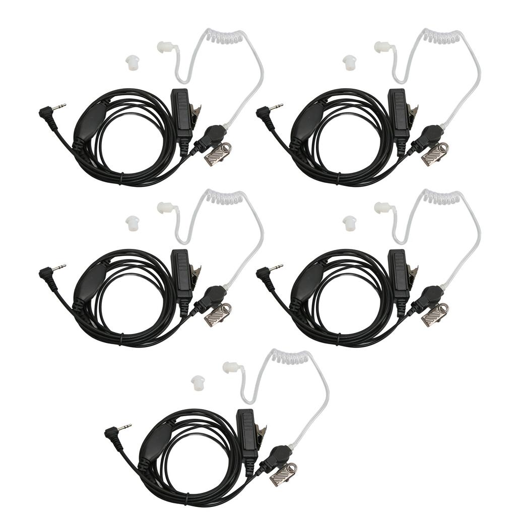 Auricolare con Tubo Acustico a 2,5 mm Pulsante PTT a Pin Singolo Auricolare con Clip in Acciaio per per Talkabout