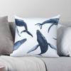 Blue Whale Square Pillowcase Polyester Linen Velvet Creative Zip Decor Sofa Wholesale