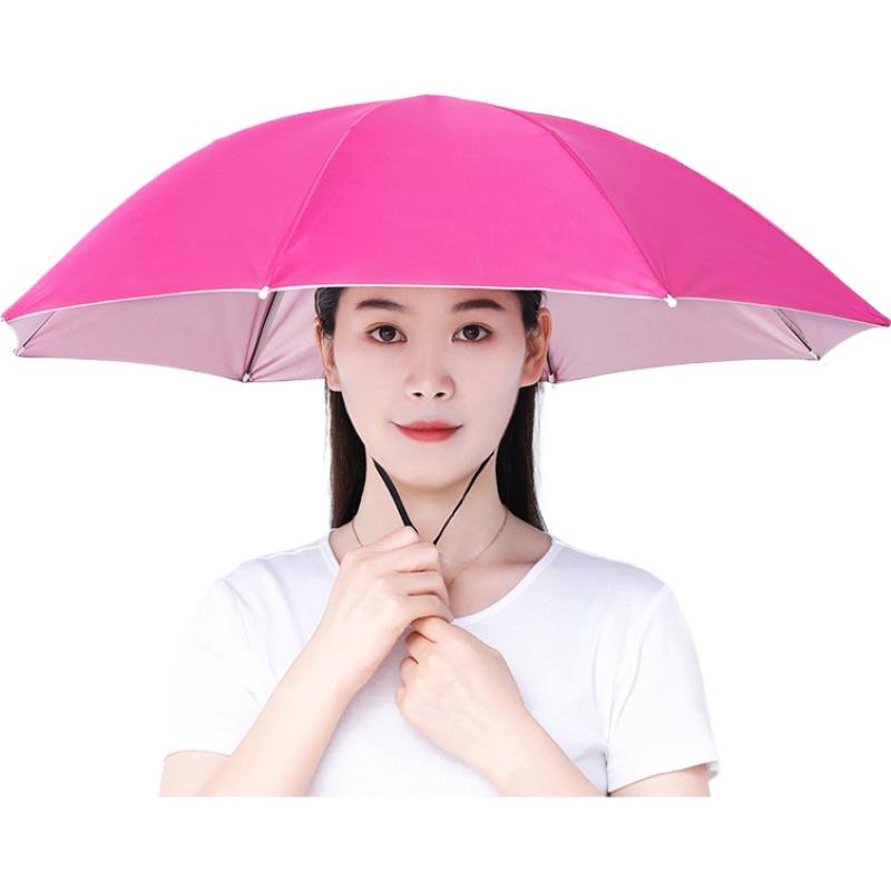 Outdoor Foldable Head Umbrella Hat Windproof Fishing Head Wearing Sunshade Rain Gear Portable Umbrella Camping Beach Head Hats