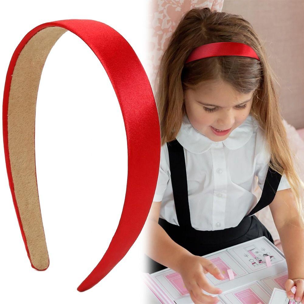 3CM Wide Red Headbands Comfortable Hair Accessories Fashion Satin Headband for Women Girls