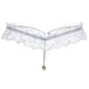 Women Sexy Faux Pearl Decor Crotch Thong Lace G-string Panties Underwear