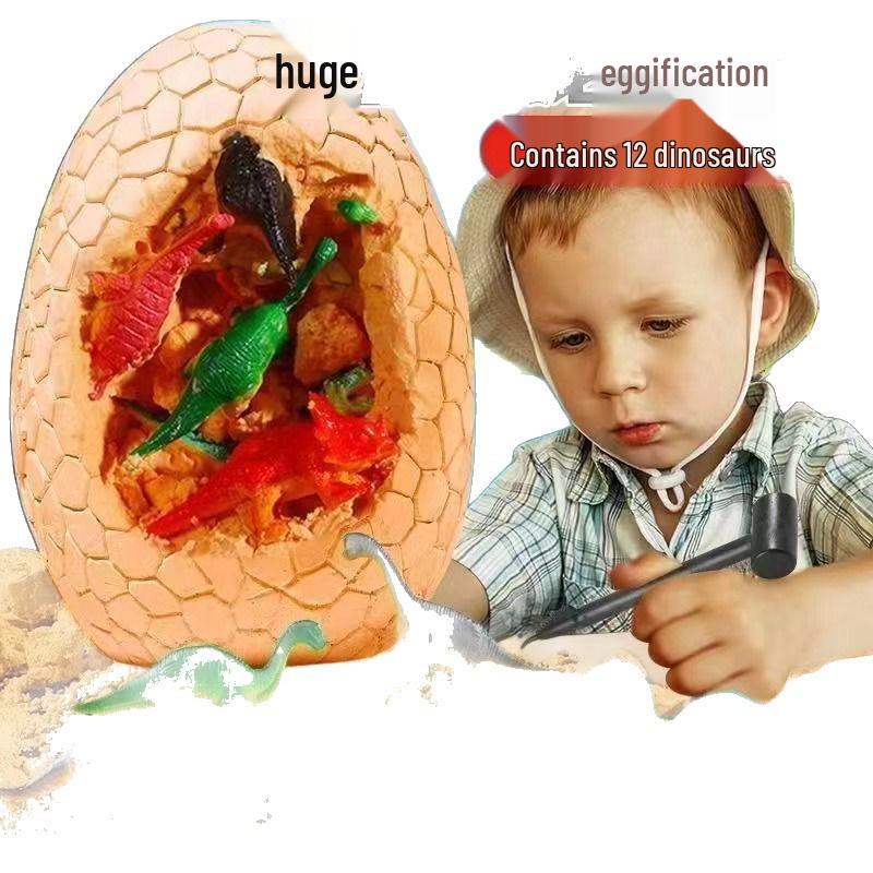 Luminous Egg Archaeological Dig Toy for Kids with Gems and Fossils