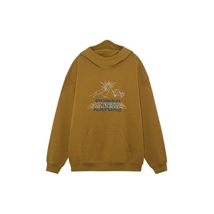 Li Ning Коллекция Urban Outdoor Светоотражающий Принт Свободная Толстовка с Капюшоном Мужская sweatshirt Темно-Зеленый Чай AWDRF25-3 XXXXL