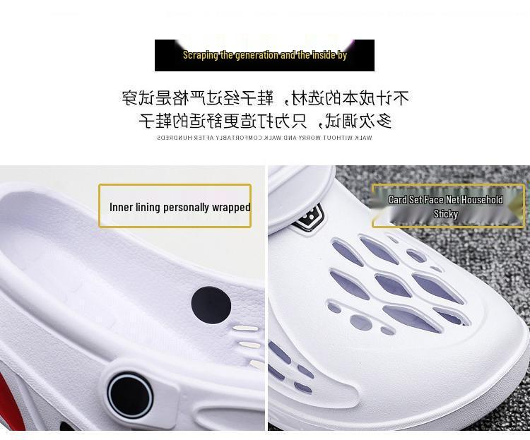 Plus Size Men's Beach Shoes - Sizes 48-49, Casual Summer Hole Slippers