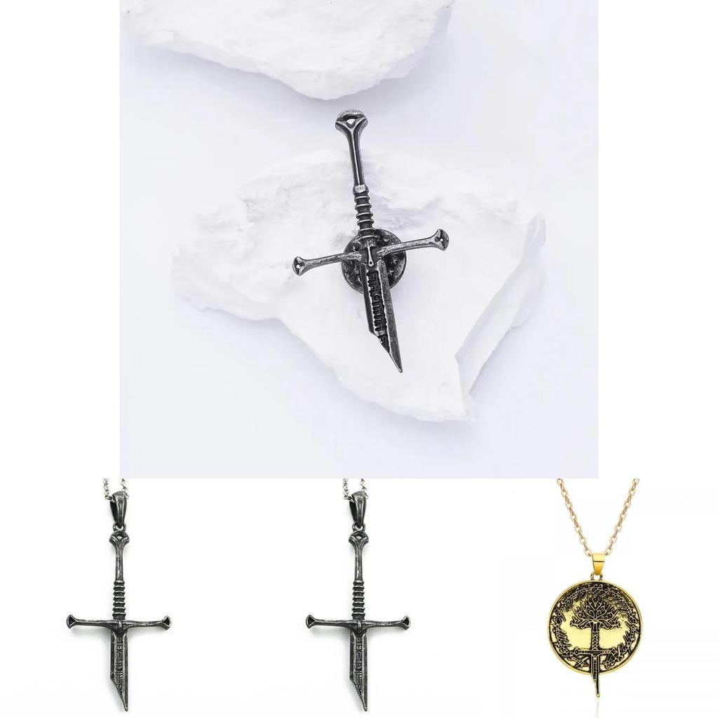 Unique Geometric Metal Necklace Inspired By With Elegant Short Sword Design