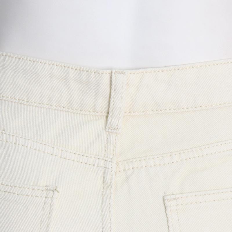 Pantalon en denim droit patchwork taille haute pour femme, effet dégradé – Collection Automne 2025