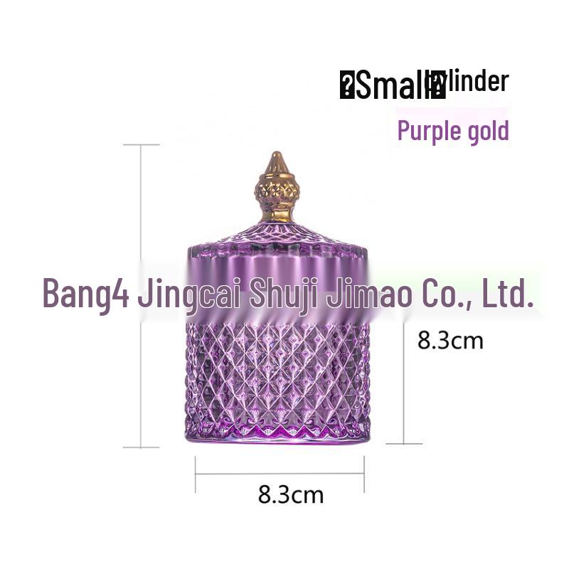 European Roman Style Glass Storage Jar with Lid: Versatile Candy Holder, Snack Jar, Jewelry Box, and Candlestick. Gilded