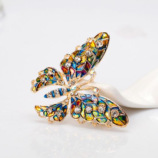Butterfly Rhinestone Colorful Metal Lapel Brooch Pin Jewelry Women Gift