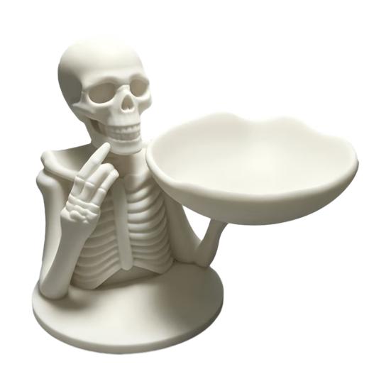 Skeleton Jewelry Tray Halloween Storage Tray, 3D Printed Spooky Skull Holder, Display Stand for Gothic Desktop Ring Organizer Entryway, Vanity