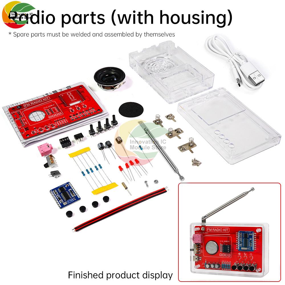 DIY Digital Display FM Radio Electronic Kits Micro USB 87-118MHZ Adjustable Frequency Soldering Project Practice Solder Diy Kits
