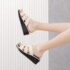 Shoes for Women Summer 2025 Fashion Women's High Heel Slippers Thick Bottom Non-slip Mother Shoes Soft Bottom Wedge Women Sandal