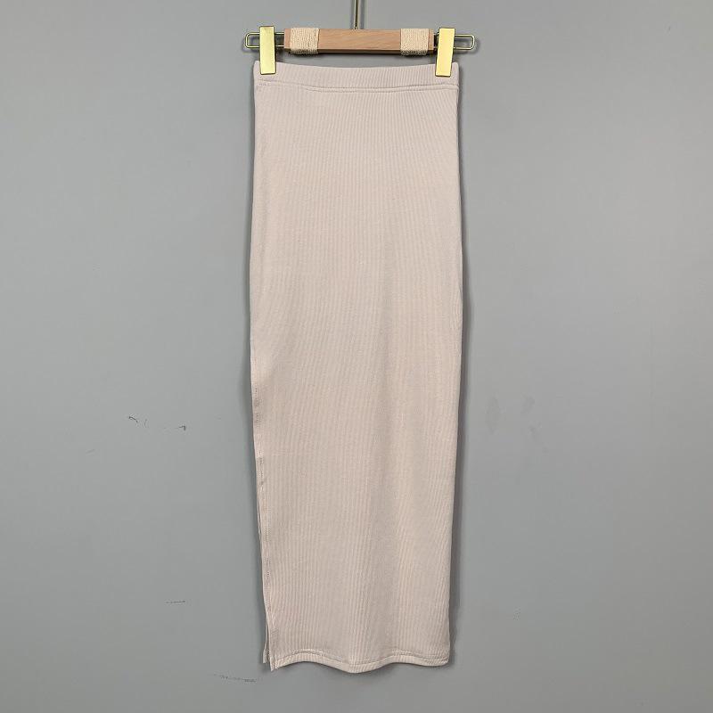 Elegant Korean High-Waisted Slimming Slit Bodycon Skirt