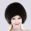 New Russia Winter Real Fur Hat Outdoor Warm Knitted Women Real Fox Fur Bomber Hats Lady Luxury Quality Genuine Fox Fur Caps