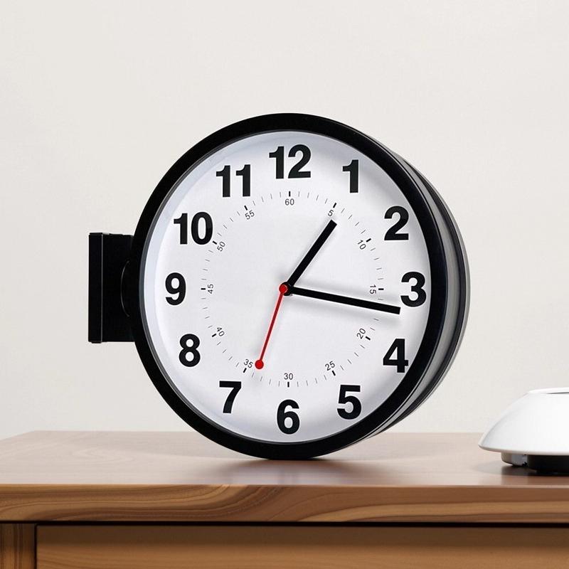 Metal Wall Clocks Double Sided Clock Bedroom Modern Elegant Design Watch Interior Luxury Magnetic Attraction Quartz Watches