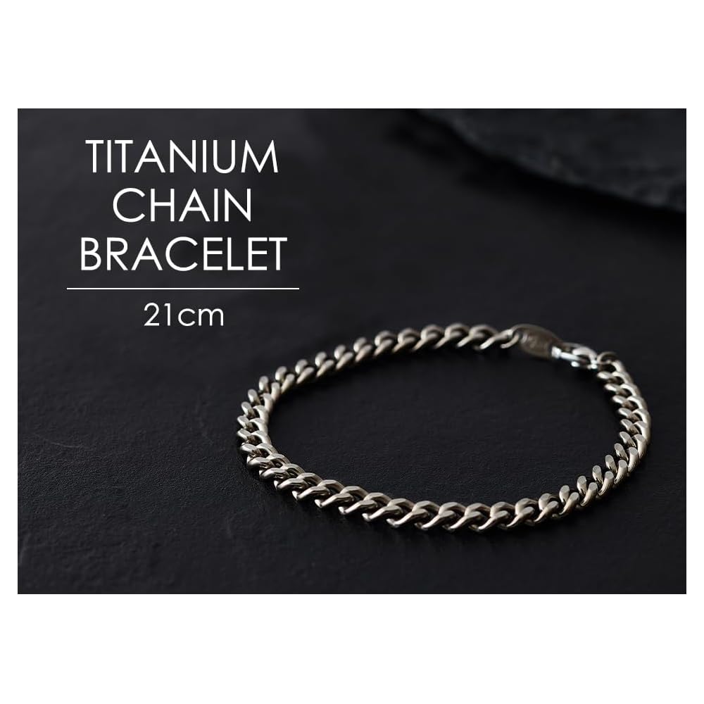 Phiten Titanium Chain Bracelet 21cm Pure Titanium Silver Accessory Unisex 17-21cm Length
