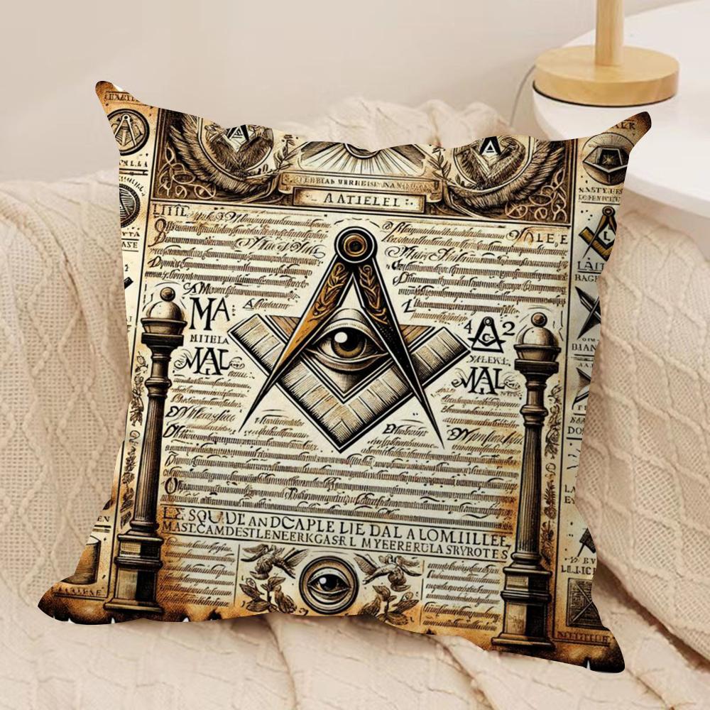 FFreemason Painting Cushion Cover Soft Plush Fabric DoubleSided Printed Sofa Cushion Cover for All Seasons Home Decor Gift