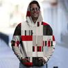 Minimalist Plaid 3D Digital Printed Men's Personalized Trendy Hooded Sweatshirt