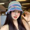 Handmade Knitted Bucket Hats Bow Ribbon Weave Hats Versatile Hollow Basin Cap  Streetwear