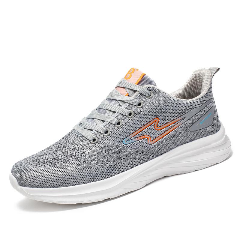 

Пара туфель мужских и женских, спортивная обувь, мягкая подошва, удобная, износостойкая, спортивная, повседневная обувь, летающая, тканая, дышащая обувь 44 светло-серый