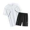 2dílná sada pánských teplákových souprav s kulatým výstřihem, krátkým rukávem, tričkem s elastickým pasem a kraťasy, rychleschnoucím sportovním oblečením