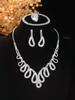 European Style Diamond-Inlaid Evening Necklace & Jewelry Set for Brides
