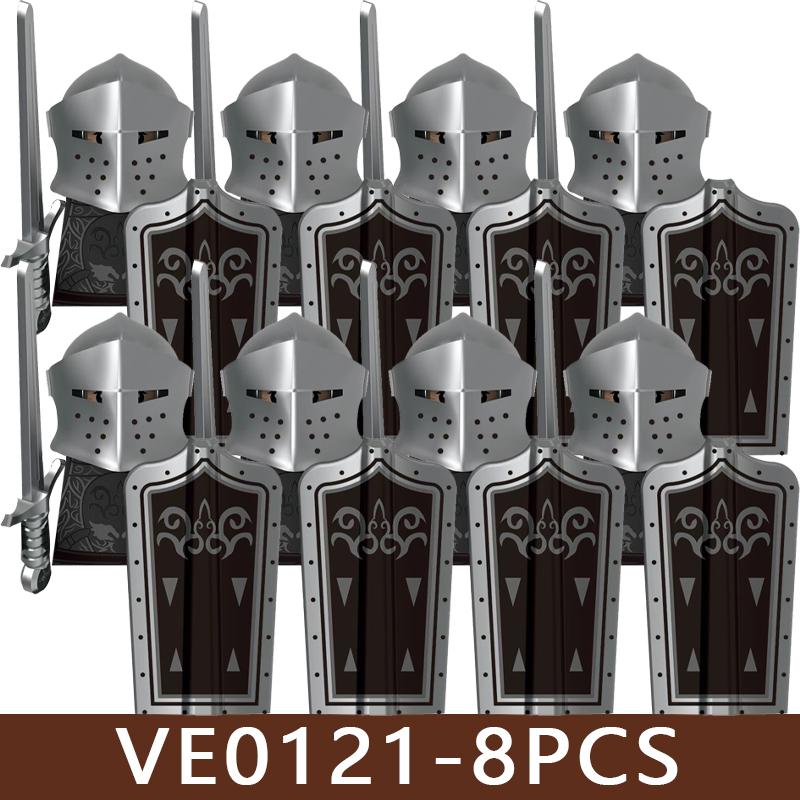 Castello Medievale Cavalieri Soldato Figure Blocchi da Costruzione Fanteria Legione Impero Guerriero Arco Spada Casco Milizia Mattoncini Giocattolo Regali