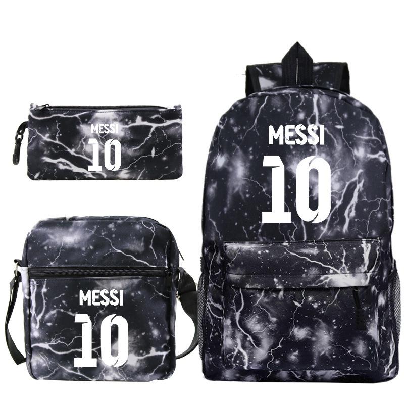 Lionel Messi · Perifere Rugzak Student Schooltas Schoudertas Etui Drie Delige Set three-piece set