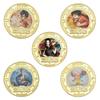 Anime Collectible Coins Set Luffy Chopper Commemorative Gold Colored Metal Coins Merchandise Children's Gift Toy Fans