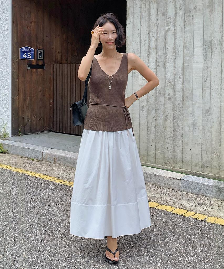 Lugkaeseuteu Liz Cotton Flare Long Skirt / Lise Cotton Flare Long Skirt_2Colors