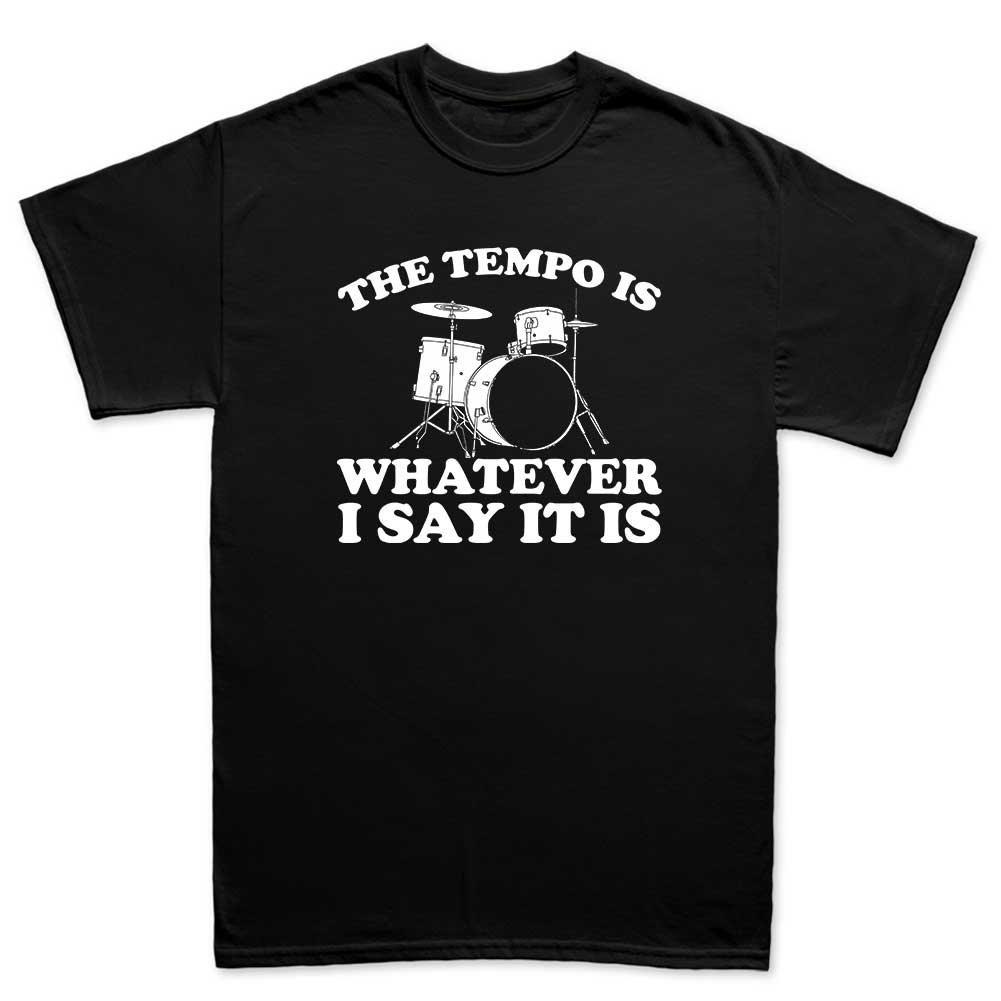 Unisexs Vintage Drummer Gift The Tempo Is What I Say It Is Drum Graphic Letter Print TShirt Unisex Oversize Tee Cotton Unisex top