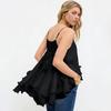 Top Casual da Donna Senza Maniche con Spalline Arricciate Off-the-Shoulder in Chiffon