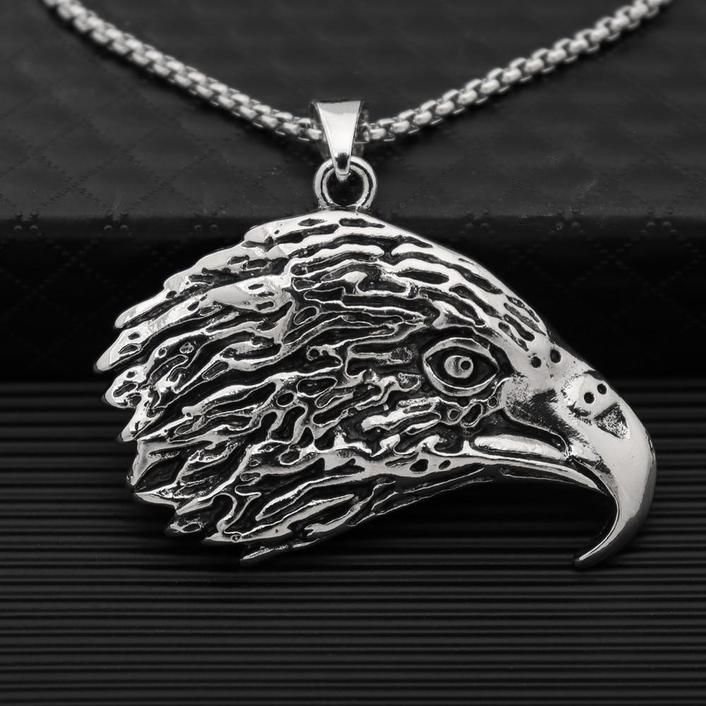 Retro Eagle Animal Pendant Necklace Trendy Men's Hip Hop Necklace Accessories