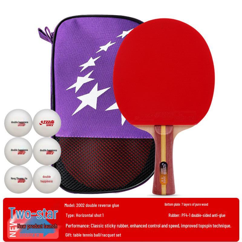 Double Happiness Professional Table Tennis Racket - 1-9 Star, Horizontal/Vertical Grip