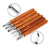 Wood Carving Tools Set Knife Mini Chisel Steel With Hand Handle for DIY Craft Kit 6PcsSet