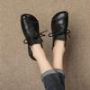 Leather beef tendon soft sole non-slip single shoes women's autumn new flat bottom retro mother women's shoes comfortable casual shoes