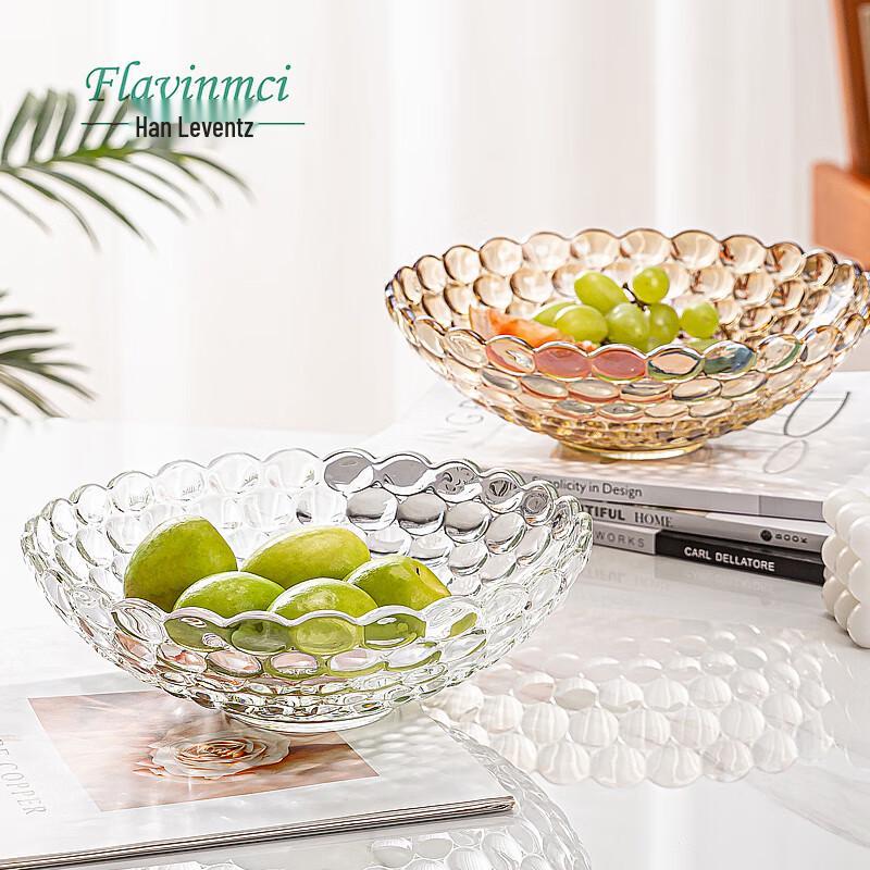 Flavinmci European Crystal Glass Fruit Bowl