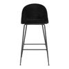 Lausanne Bar Stool In Black Velvet, Black.