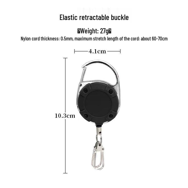 Retractable Metal ID Card Lanyard with Zinc Alloy Keychain and ABS Pull Cord