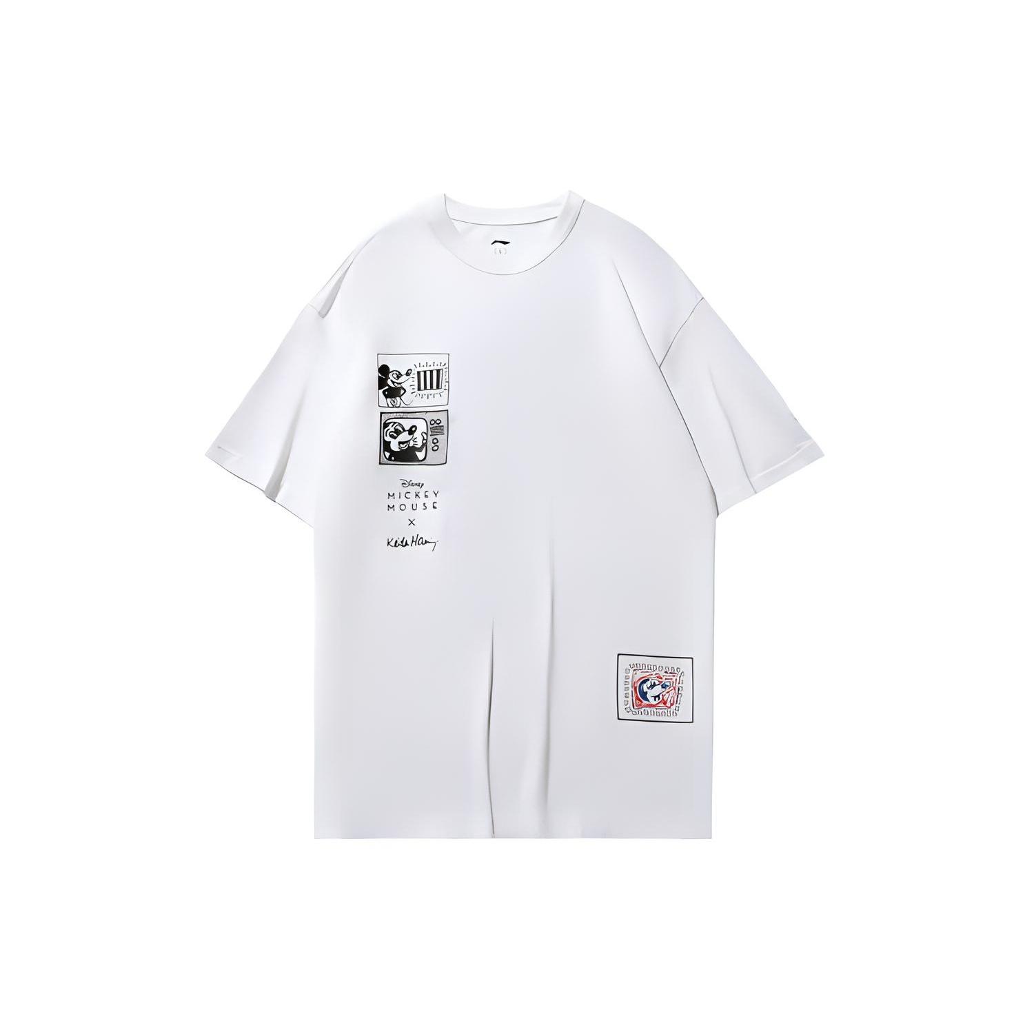 Li-Ning x Disney Mickey x Keith Haring Tee White Black Men s AHSR501-2 XL