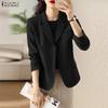 ZANZEA Womes Casual Lapel Autumn Long Sleeve Thin Cardigan Blazer