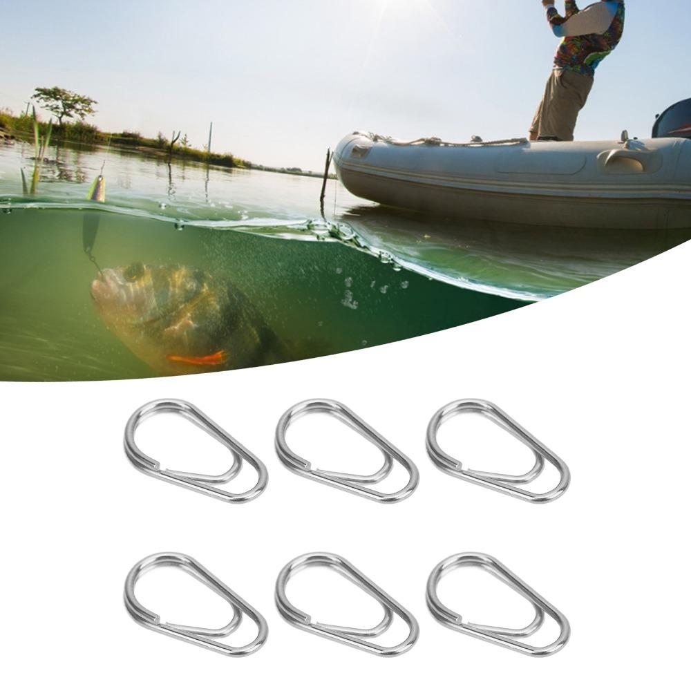100PCS Lightweight Fishing Lure Connectors Stainless Steel Fishing Split Rings  Lure Rigs