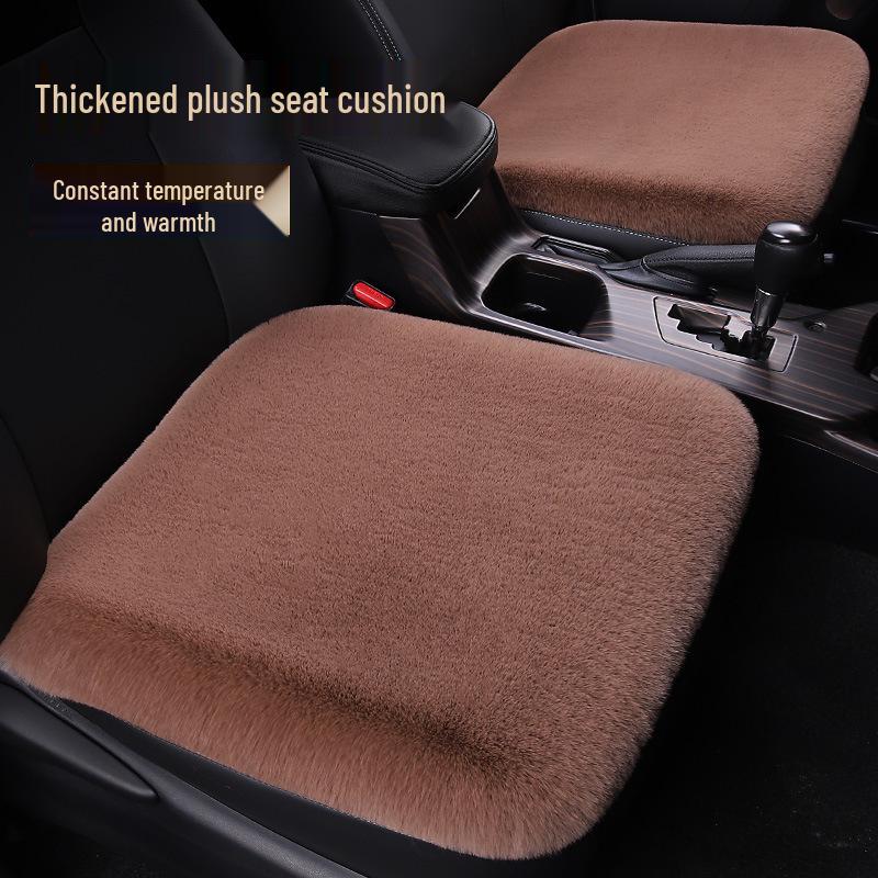 Faux Rabbit Fur Winter Car Seat Cushion Set (3-Piece) - No Shedding