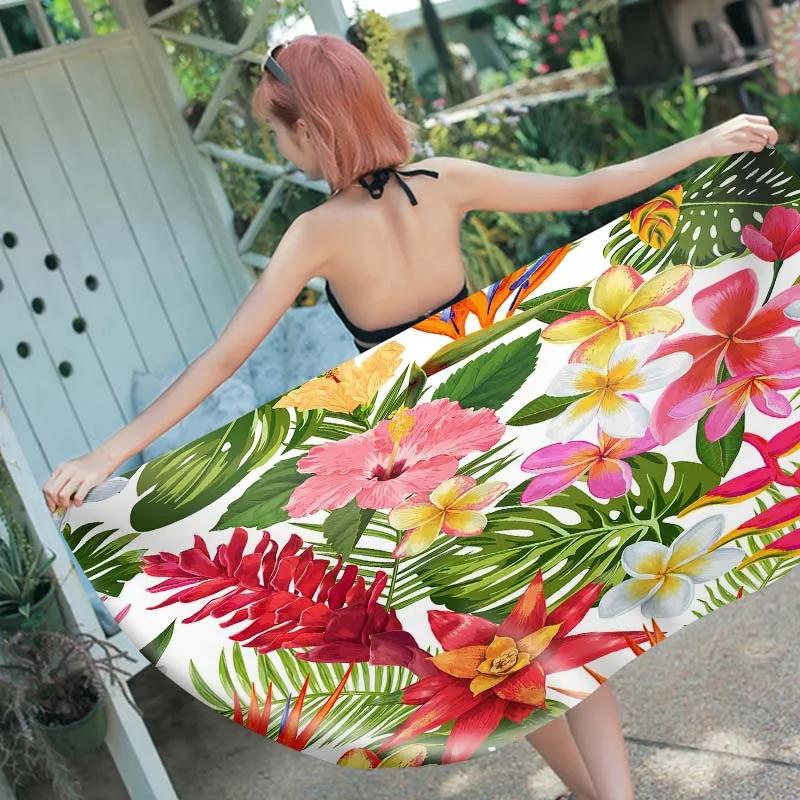Summer Tropical Animal Beach Towel Flamingo Bird Bath Towel Sport Travel Gym Yoga Spa Towels Microfiber Quick Dry Swimming Cover