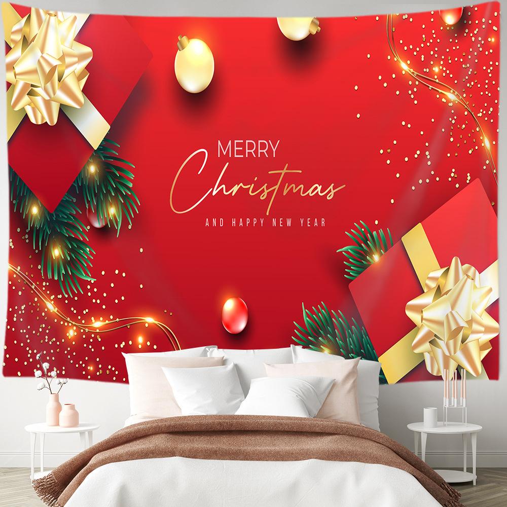 Christmas Tapestry Merry  Holiday Party Decoration Background Hanging Cloth Suitable for Home Living Room Bed