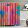 Bright Colorful Shower Curtain Set Modern Design For Bathroom Decor Red, Pink, Blue, Orange, Yellow Colors Polyester Fabric With