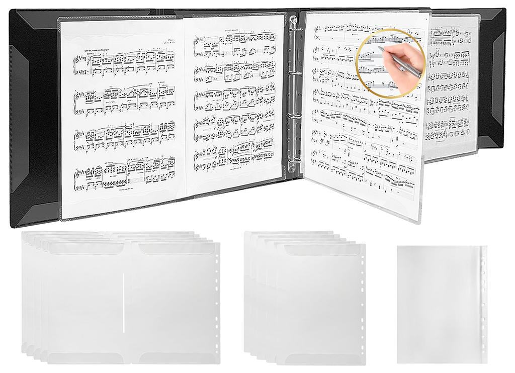 Solf [Supervised by the Pitina Branch Chief] Music File, Writable, Piano, Mount, 4-Panel, Black Binder (Main + A3A4 Refills + Pocket)