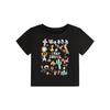 Sommer Vintage Lustige Cartoon Schwarz T-Shirt Damen O-Ausschnitt Kurzarm Reine Baumwolle T-Shirts Lässig Elastisch Skinny y2k Crop Tops Damen Kleidung
