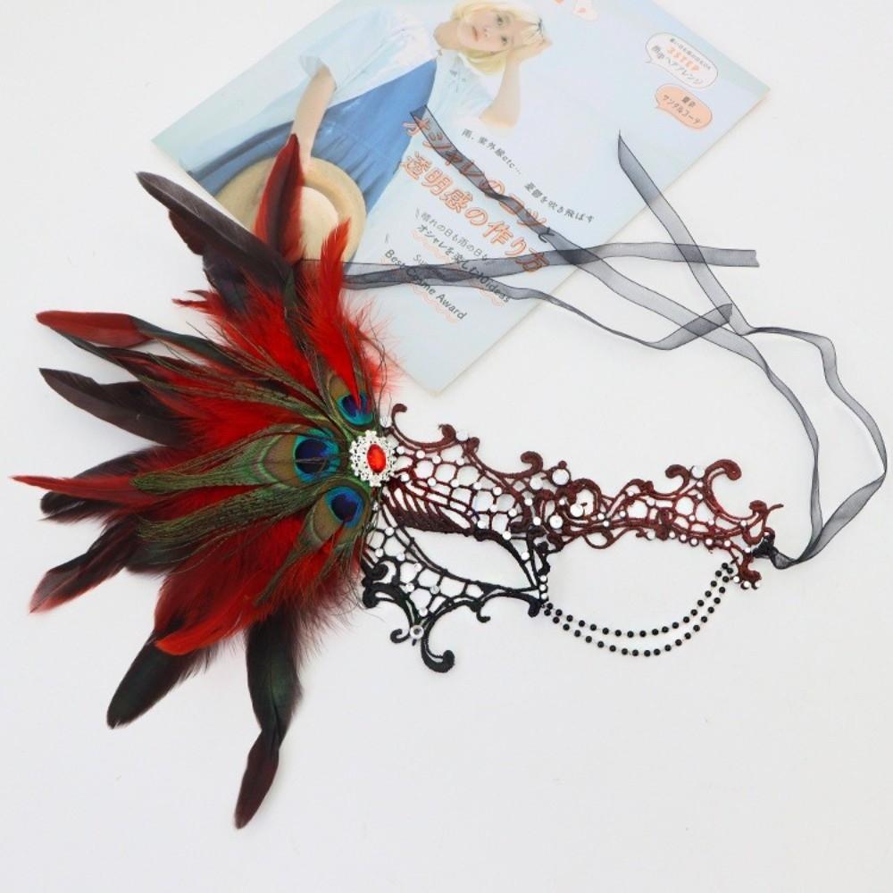 Seductive Style Half-Face  Lace  Mask Feathers Design Masquerade Mask  Makeup Festival