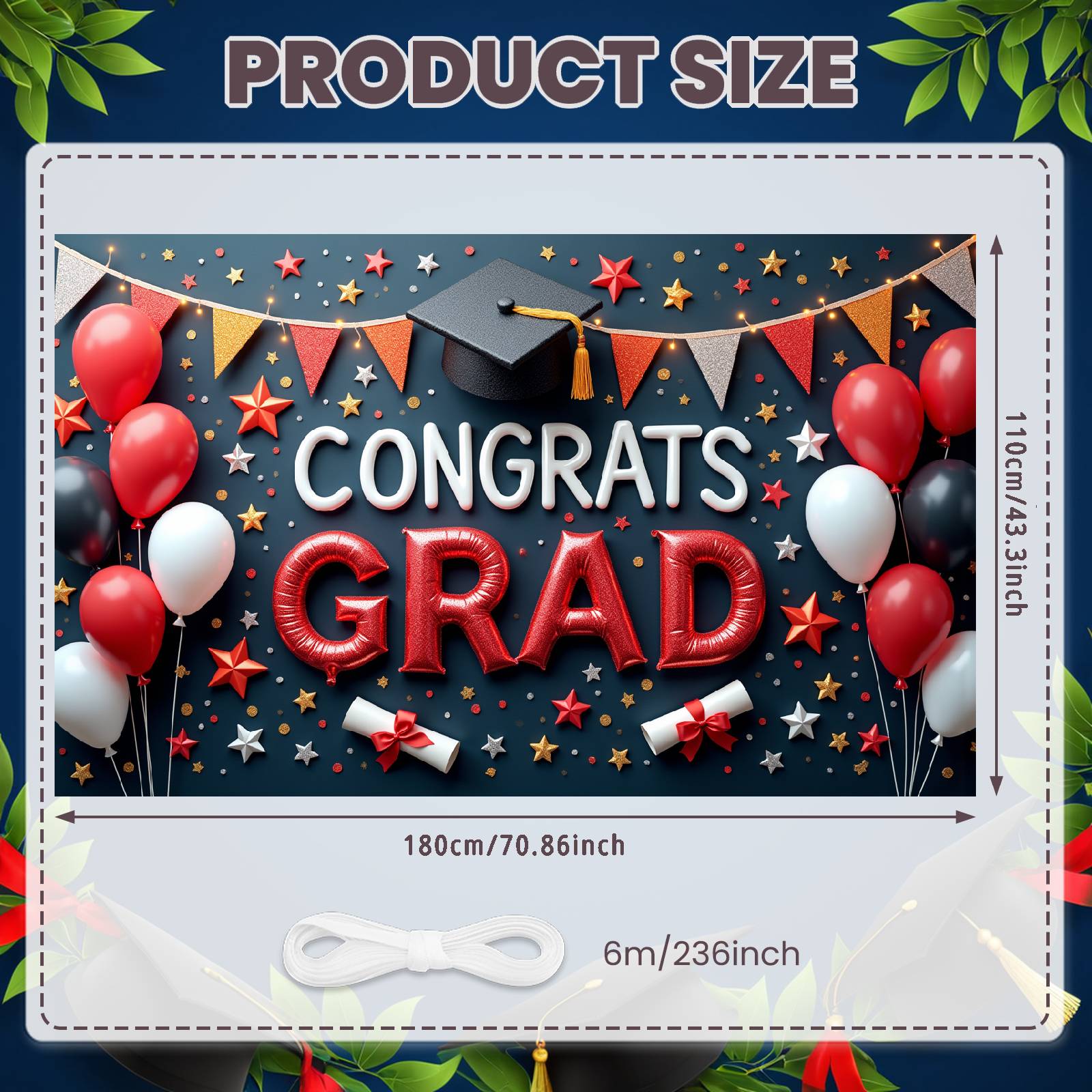 

Grad Success Display Shiny Letters Congrats Display Congrats Grad Display Gold Theme Graduation Banner For Graduation Backdrop